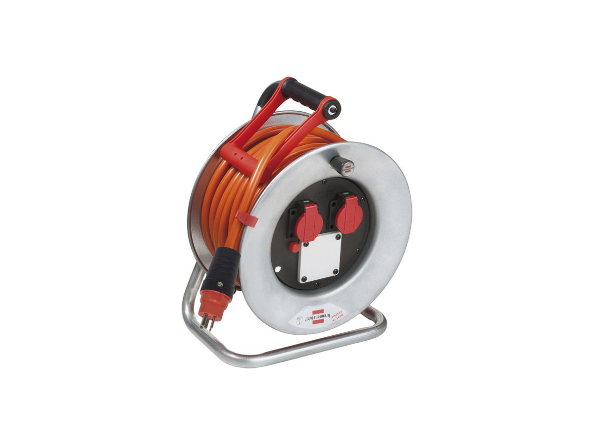 Kabelrolle BAT SK 320 Ø320mm 25m 5×2.5mm² 2×T23 2×T25 Stahl grau IP44