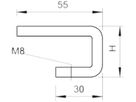 Klemmstück Bettermann H=20mm mit Schraube M8×25 zu Gitterkanal