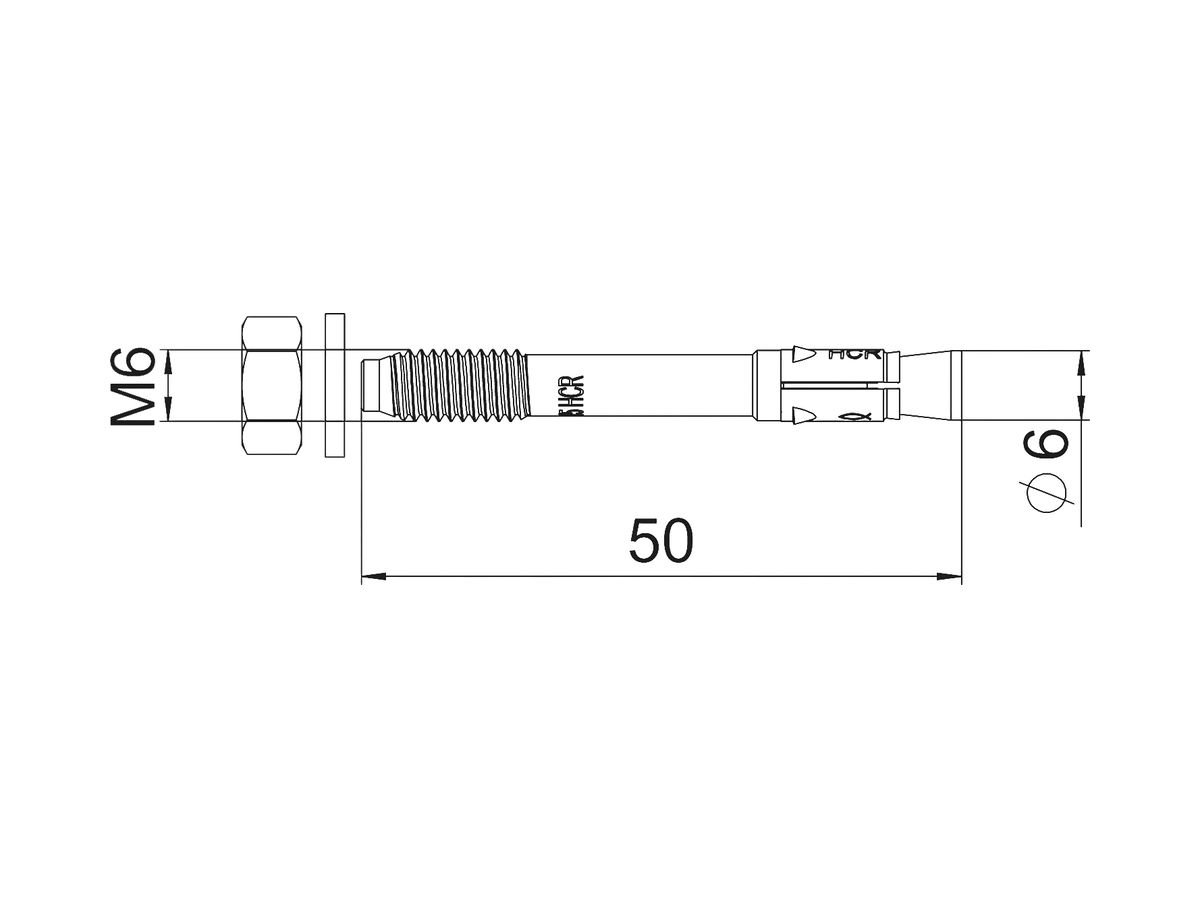 Bolzenanker BET FNAII M6×55mm Edelstahl A5