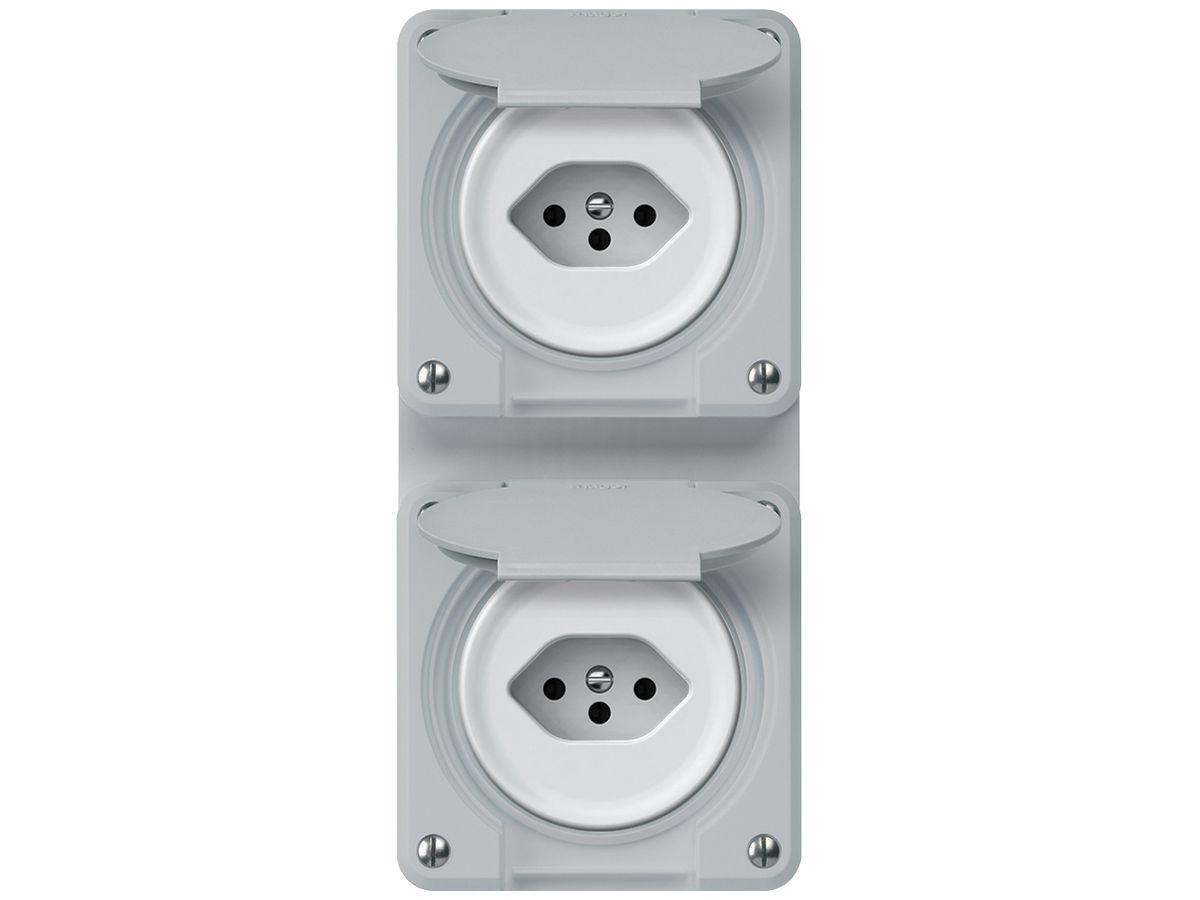UP-Kombination robusto 2×Steckdose T13 86×146mm grau