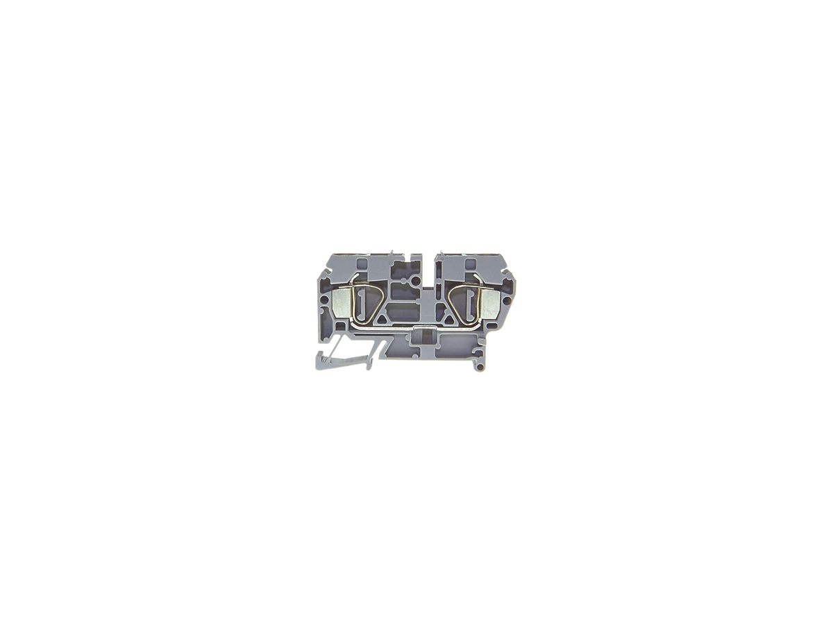 Durchgangs-Reihenklemme Woertz 0.5…6mm² 50A 600V Federzuganschluss 2×1 TH35 grau