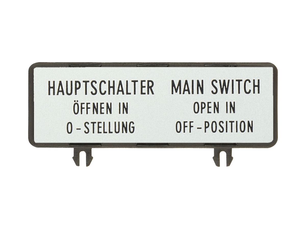 Bezeichnungsschild Eaton ZFS61/62-NZM7 Hauptschalter rechteckig 27×64mm schwarz