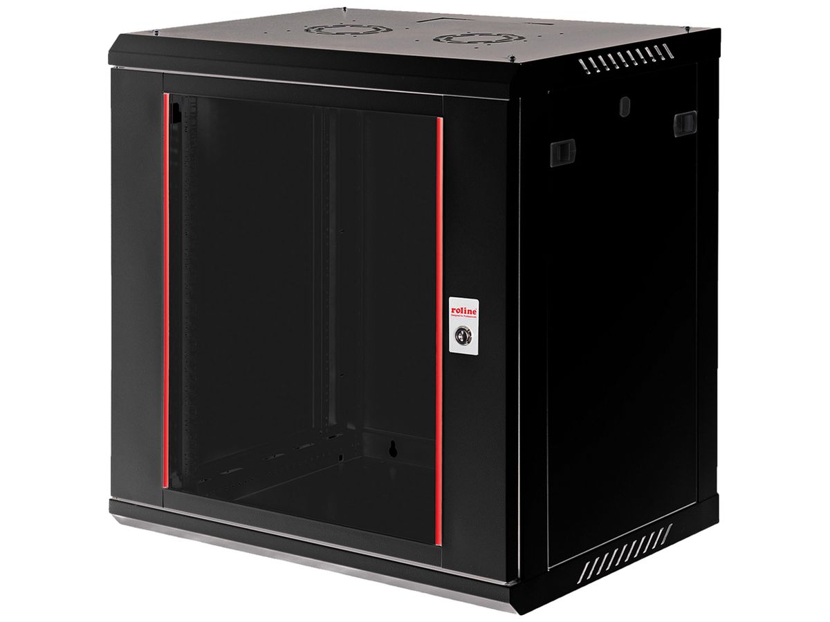Wandgehäuse 19" ROLINE Basic Plus 600×645×450mm 12HE 1×Tür Stahl schwarz