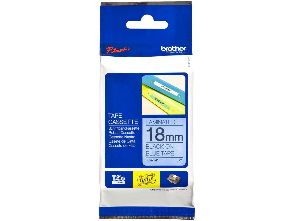Schriftbandkassette Brother TZe-541 18mm×8m, blau/schwarz