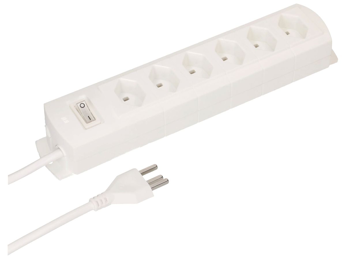 Steckdosenleiste MH 6×T23 Prime-Line Td 3×1.5mm² 3m weiss