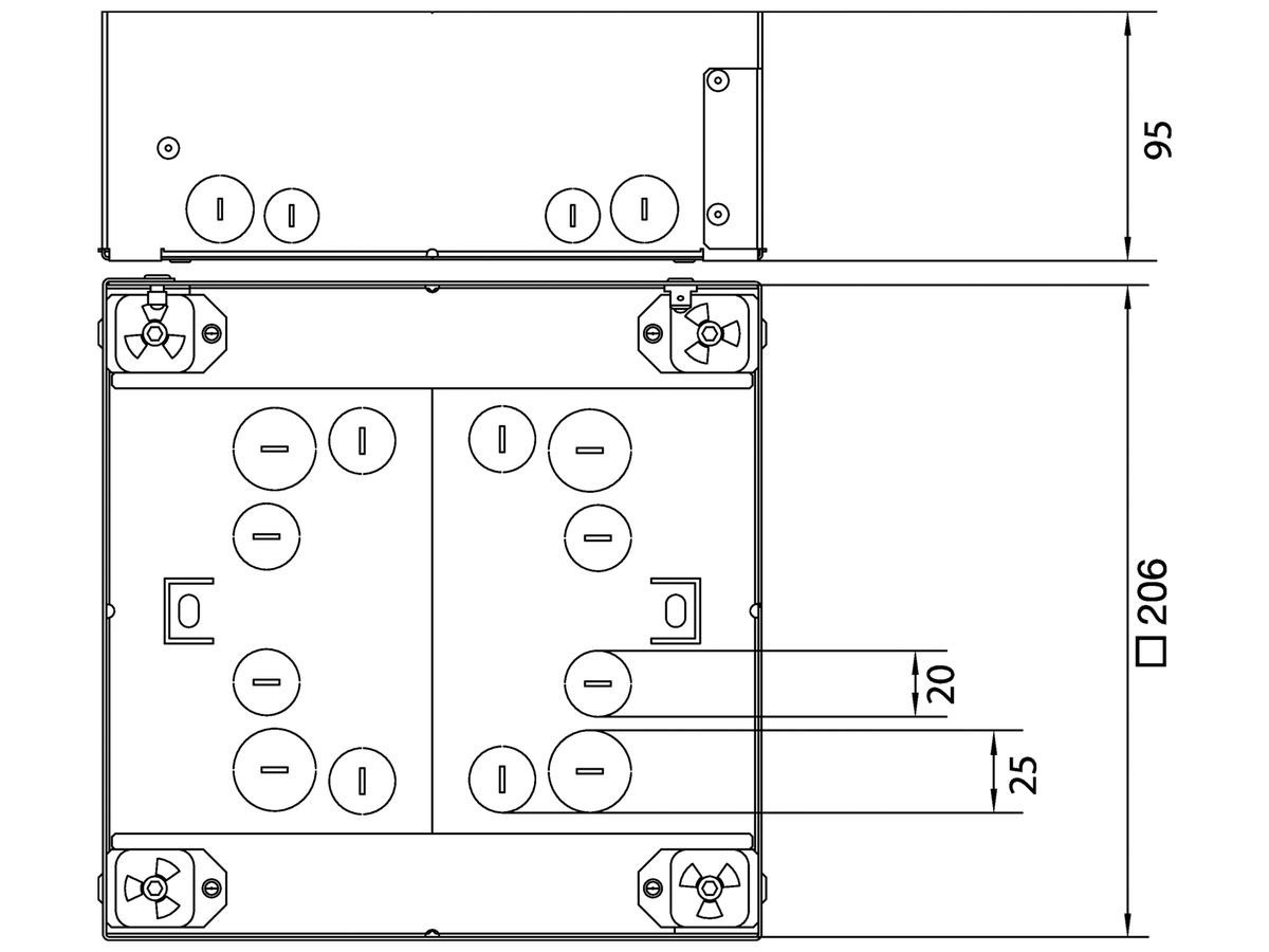 Bodendose Hager für Edelstahlkassette Q06