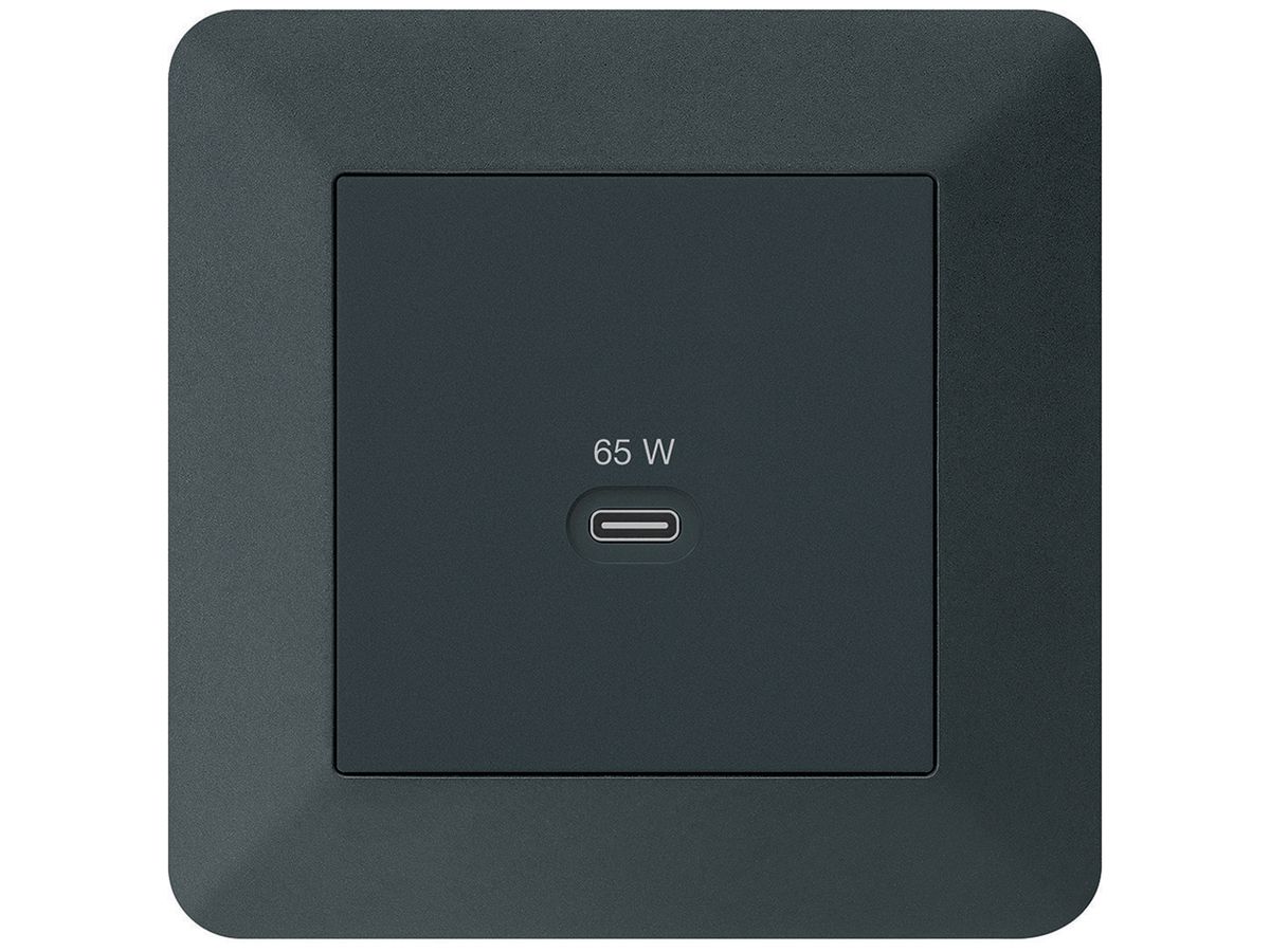 UP-USB-Ladesteckdose Hager kallysto.trend Typ C 65W 3250mA schwarz
