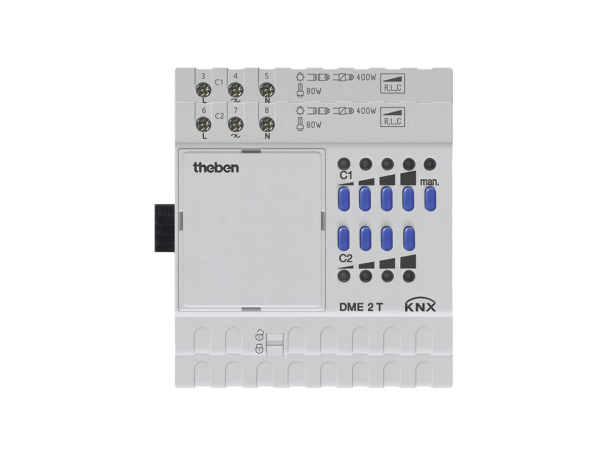 REG-KNX-Dimmaktor Theben 2×400W, Erweiterungsmodul