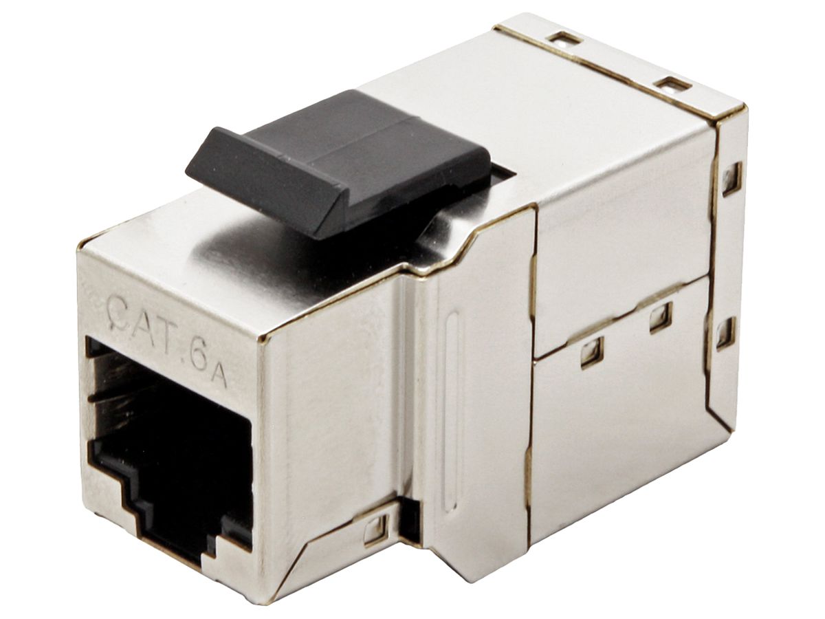 Kupplungsmodul ROLINE RJ45 CAT6A Keystone geschirmt IDC Silber