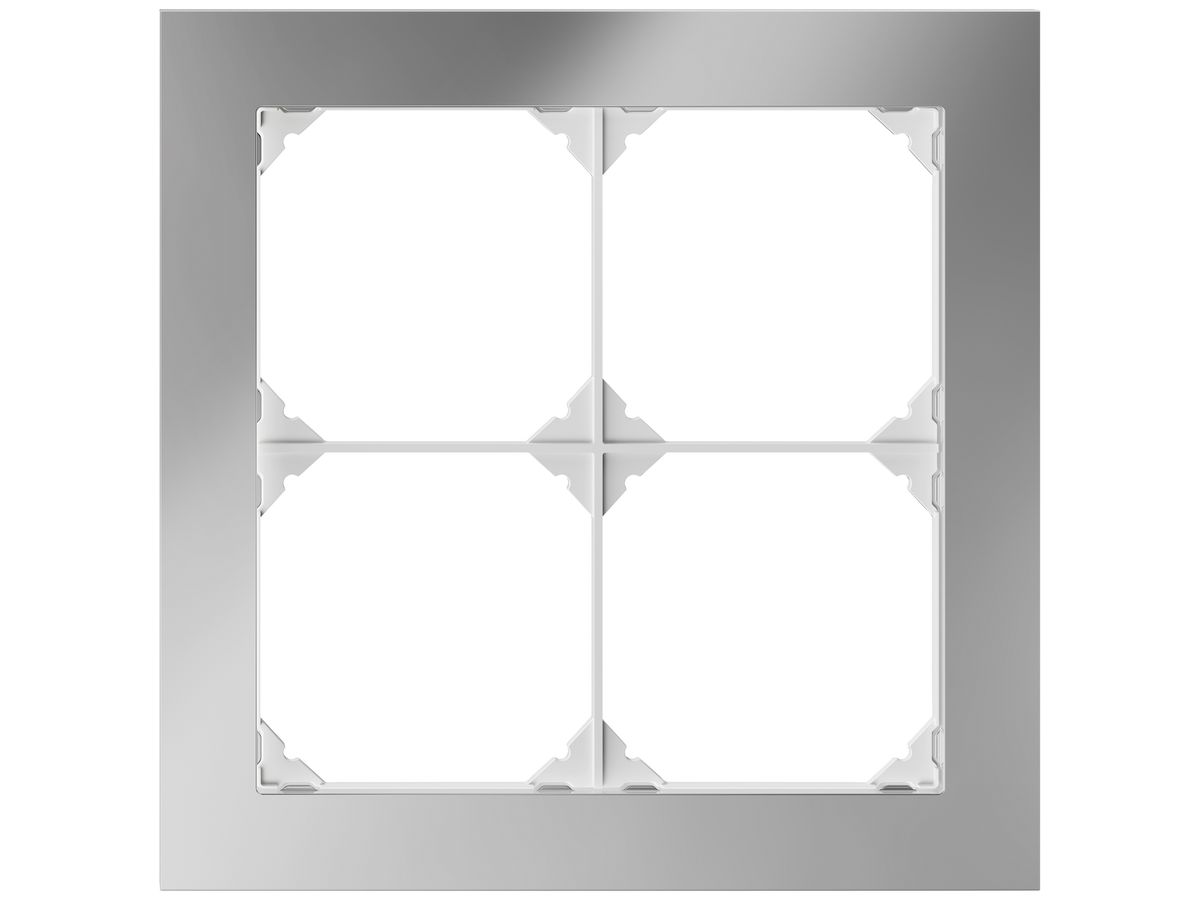 UP-Abdeckrahmen EDIZIO.liv prestige SNAPFIX® 2×2 154×154mm chromstahl poliert