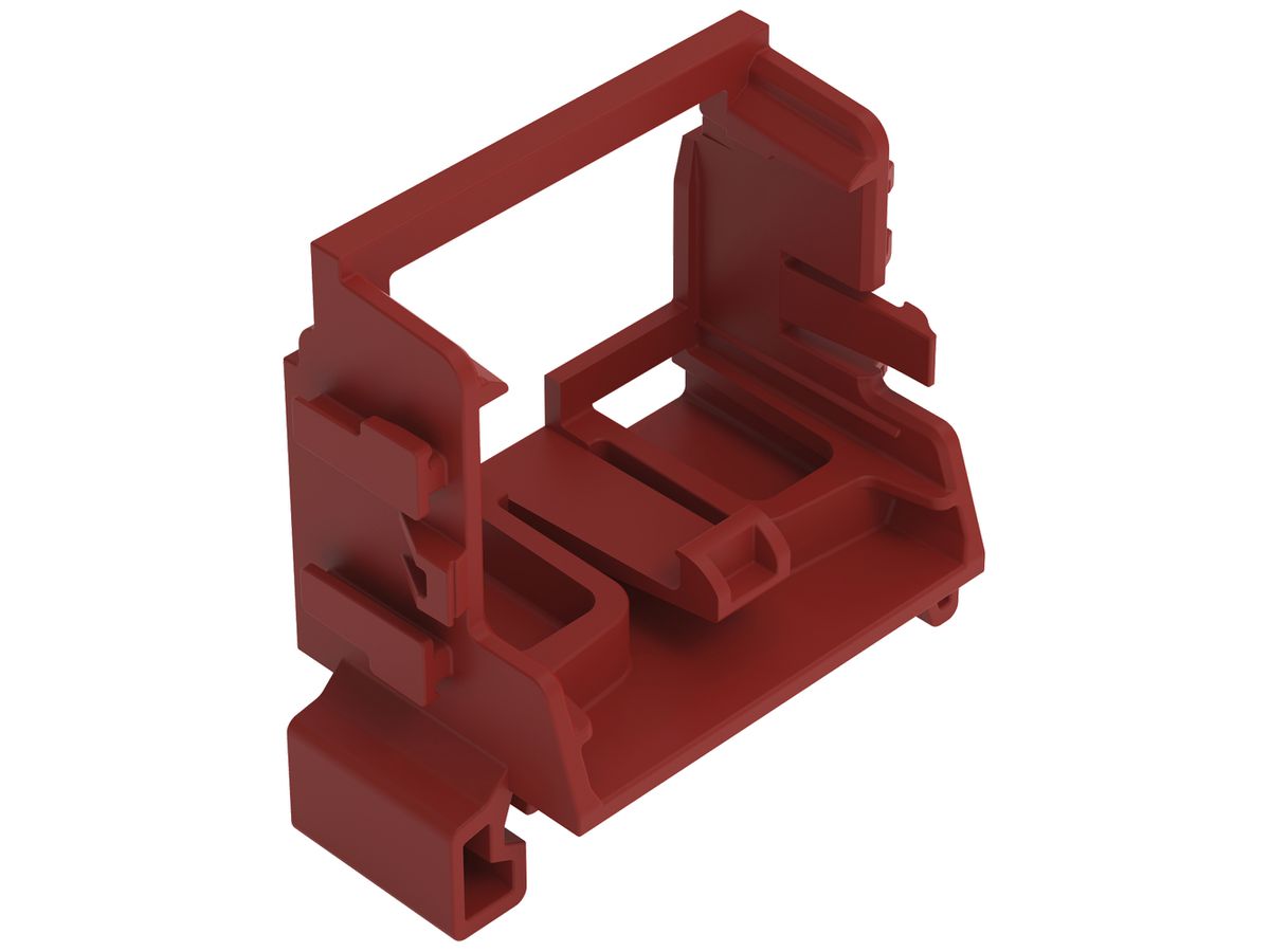 Befestigungsadapter WAGO 221 ohne Zugentlastung 10L×4mm² TH35 rot