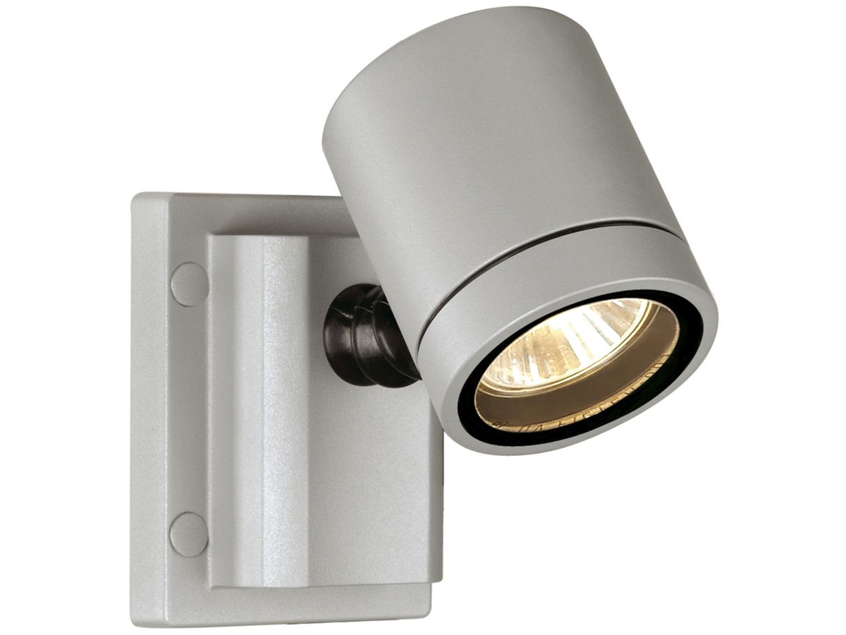 Wandleuchte SLV NEW MYRA WALL, GU10 50W IP55 silbergrau