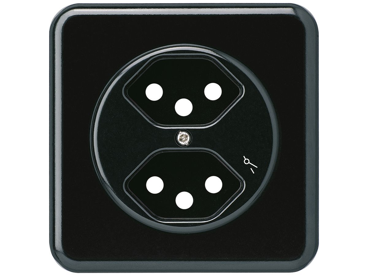 UP-Frontset basico 2×Typ 13/1 schwarz 86×86mm mit Kinderschutz
