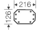 Montageplatte 126×216 Enystar zu App.-Gehäuse Gr.1, 2 und 3