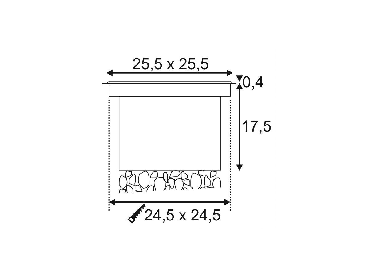 EB-LED-Bodenleuchte SLV DASAR SQUARE, 28W 1620lm 4000K IP67 Edelstahl