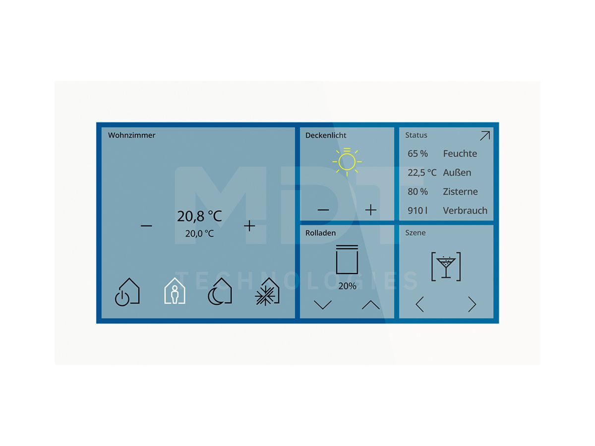 UP-Touchpanel KNX MDT BE-GTS06TW.01S 6" Glas weiss