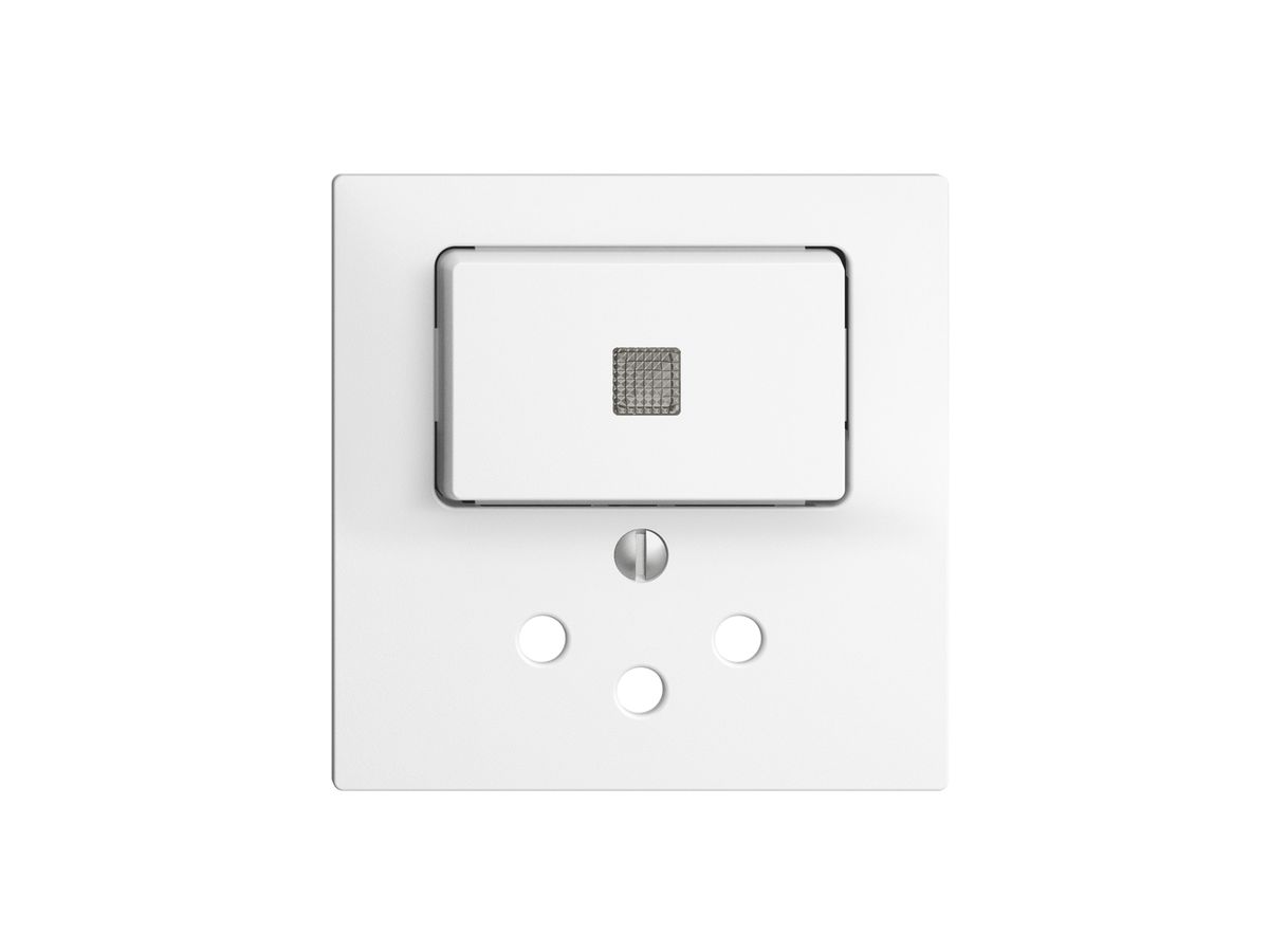 Frontset 60×60mm EDIZIOdue weiss T12 mit Linse, mit Kinderschutz