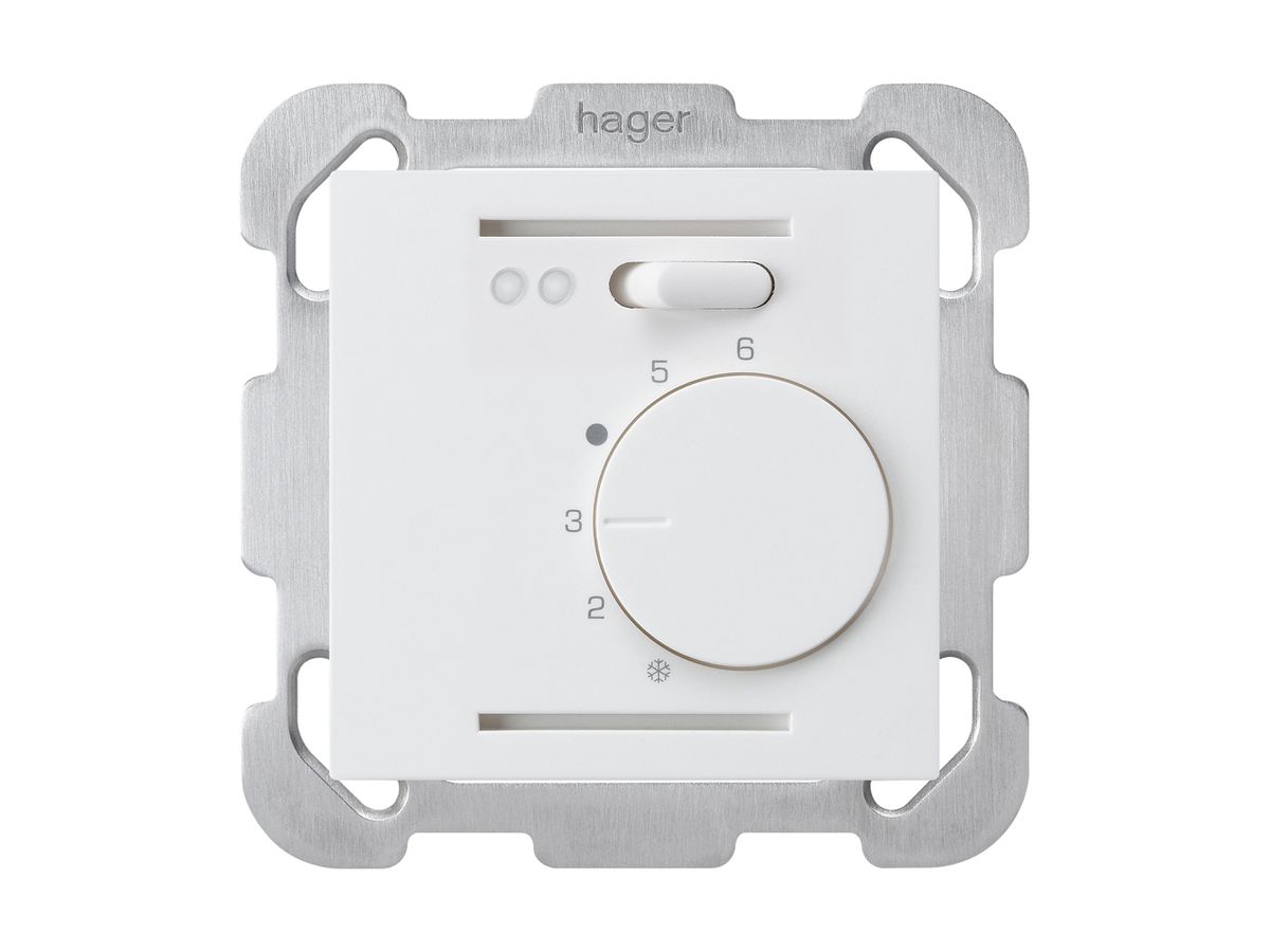 UP-Raumthermostat kallysto weiss für Fussbodenheizung mit Befestigungsplatte