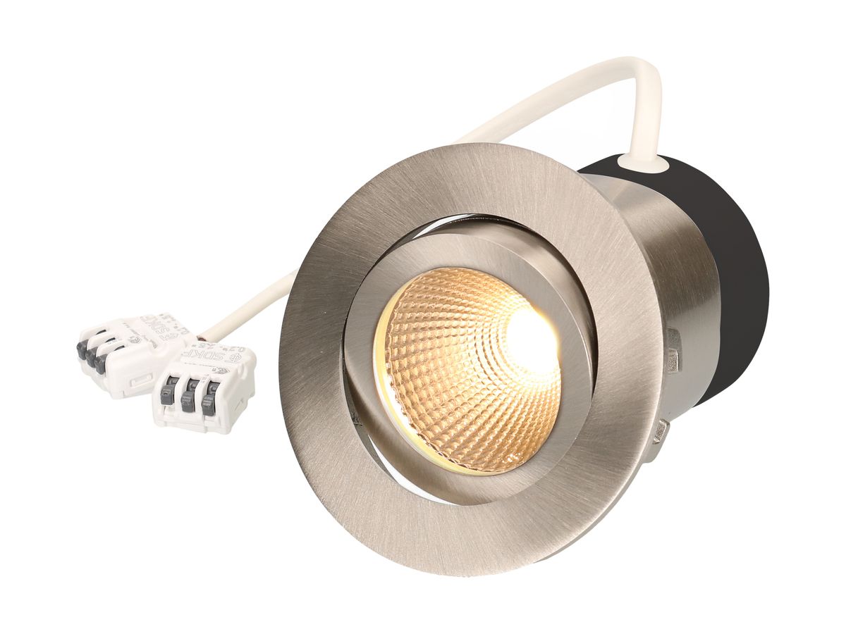 EB-LED-Spot Disc230 7W 230V 570lm 3000K Loch-Ø68mm nickel 36°