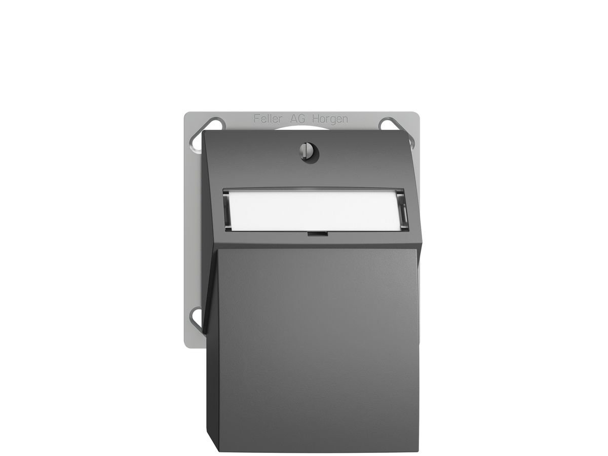 EB-Montageset EDIZIOdue, mit Flachauslasshaube, für 2×RJ45, dunkelgrau