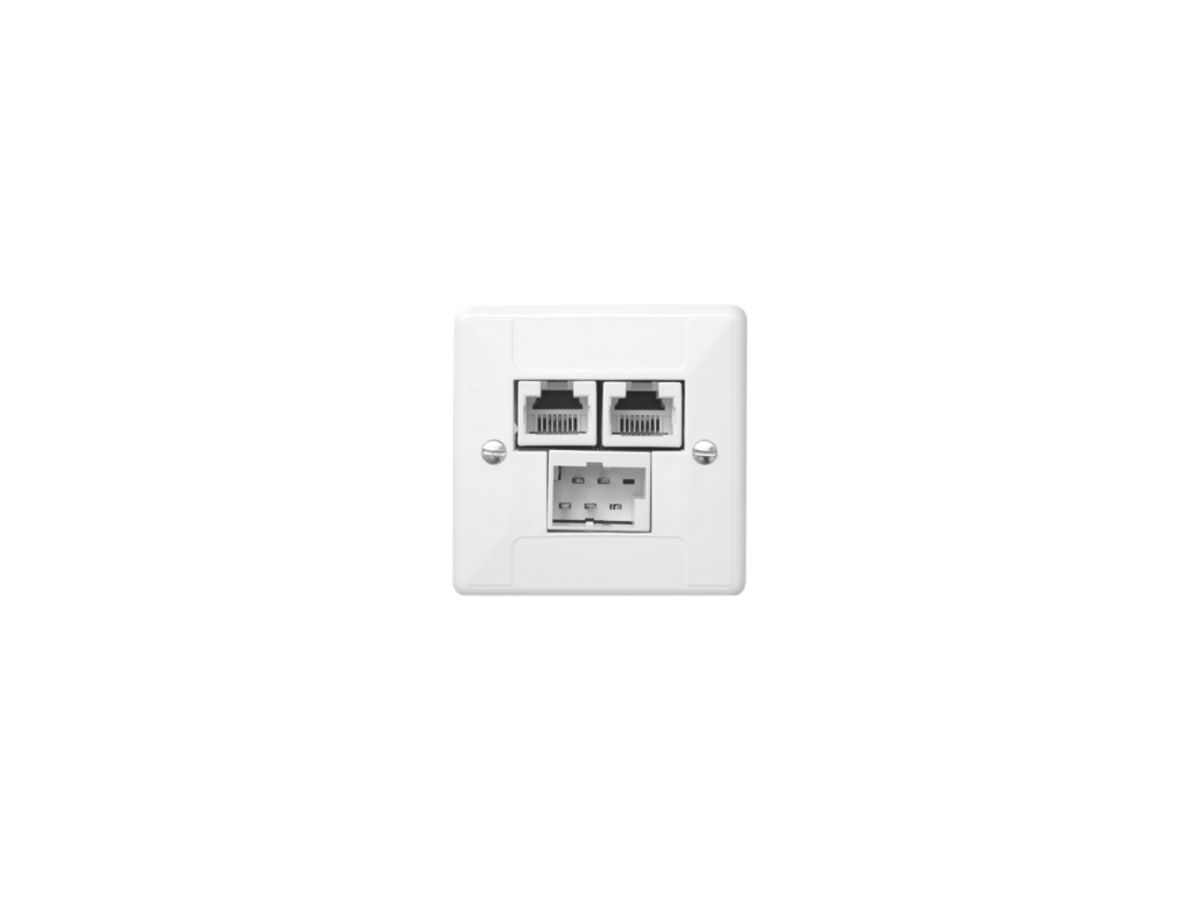 AP-Anschlussdose X 1TT,2RJ45 weiss
