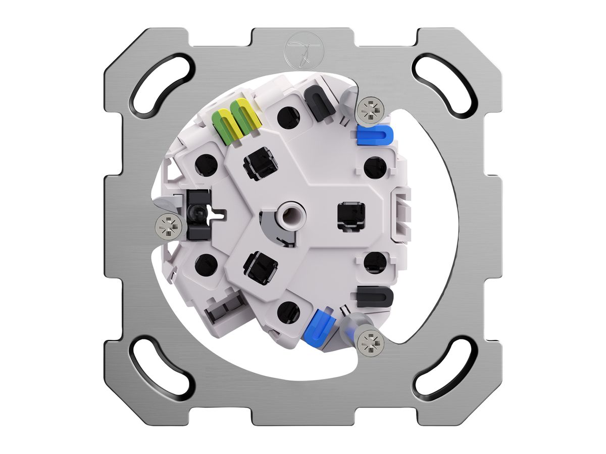 Einsatz Steckdose FH 2×T13 weiss mit LED blau