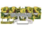 Schutzleiter-Reihenklemme WAGO TOPJOB S 6mm² Push-in 4×1 TH35 grün/gelb