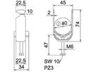 Schnellverleger BET 2056 H-Fuss Kunststoff 34…40mm 1×Kabel A2 1.4301