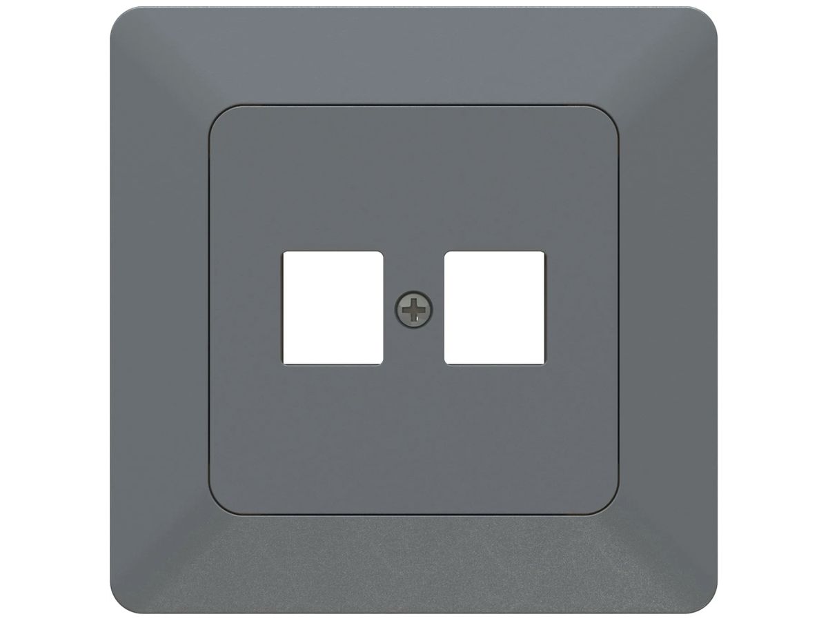 UP-Anschlussdose MH priamos Keystone 2× 90×90mm anthrazit