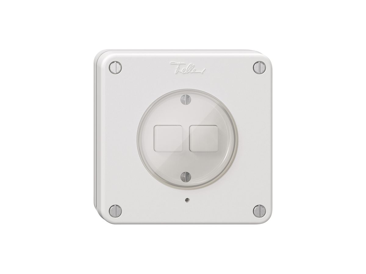 UP-Druckschalter NEVO Wiser SNAPFIX® m.Nebenstelle 2T 2B weiss