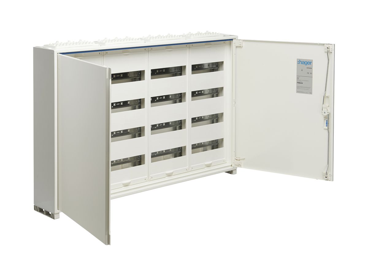 AP-Verteiler Hager univers 4-reihig 192TE Tür IP44 1050×650×160mm