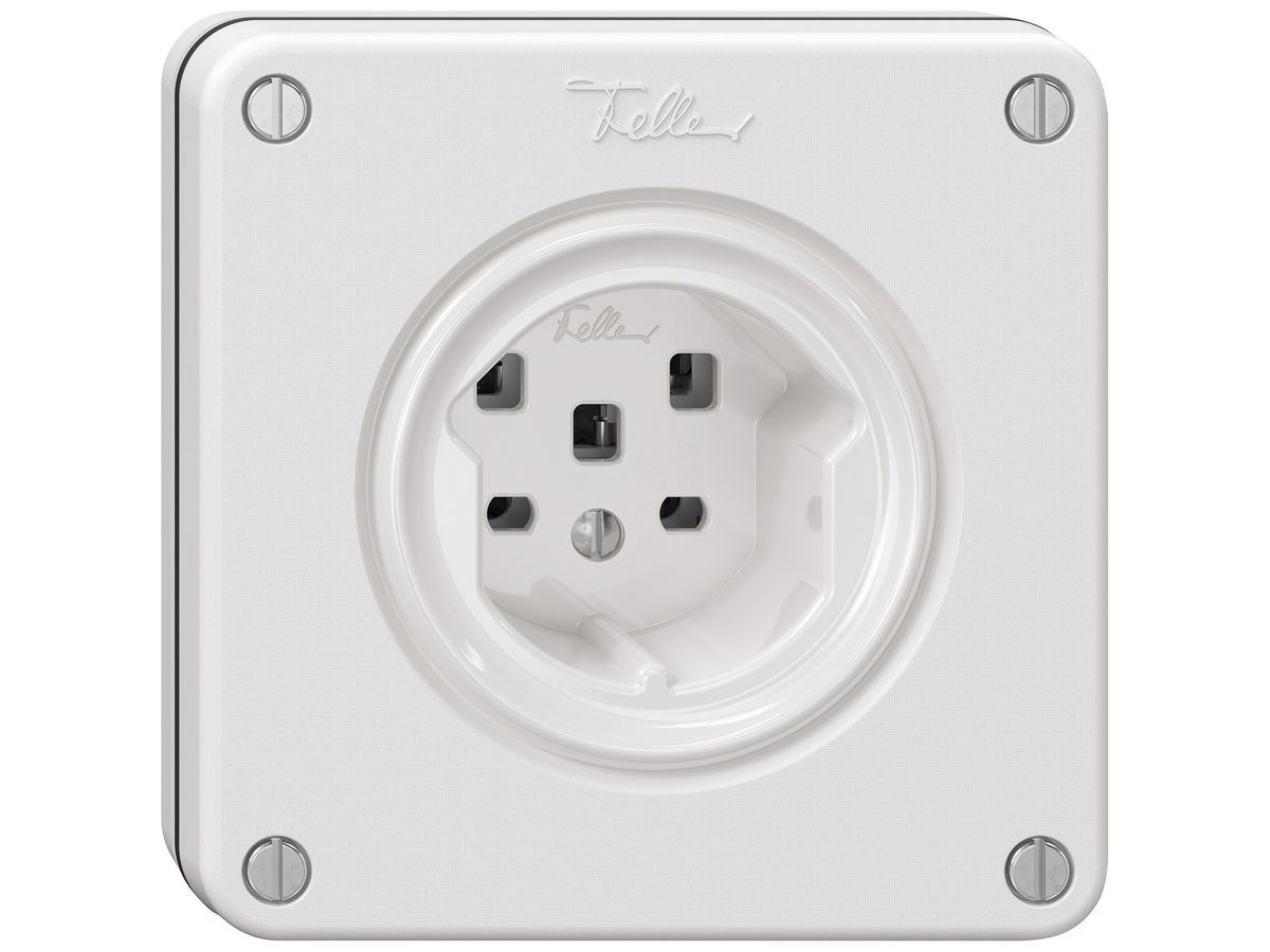 UP-Steckdose NEVO SNAPFIX® 1×T25 16A 440V 87×87×31mm IP21 ws