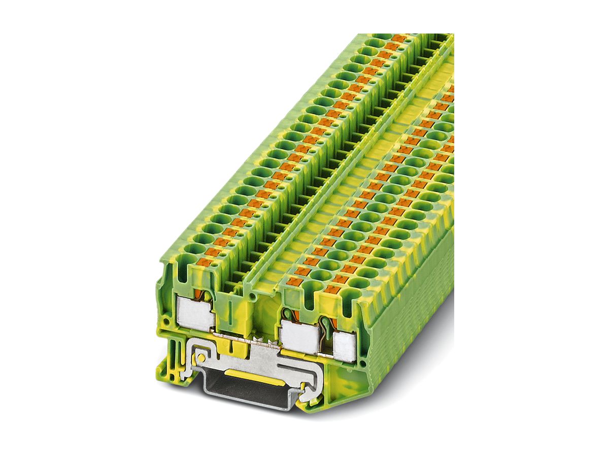 Durchgangsreihenklemme Push-In TWIN 0.2…6mm² grün-gelb