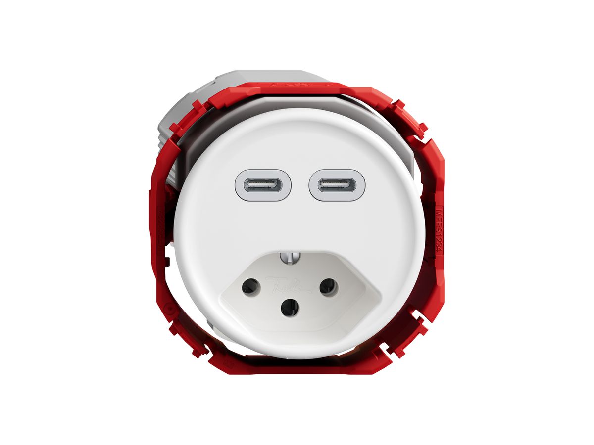 USB-Ladesteckdose STANDARDdue SNAPFIX® USB C+C/T13 3A 230V AC ws