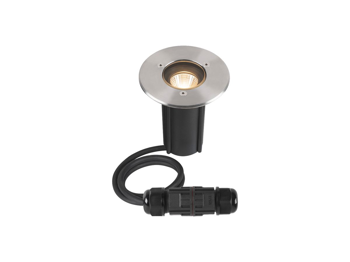EB-LED-Bodenleuchte SLV DASAR S IP67 4W 350lm 830 24° Ø105mm Edelstahl