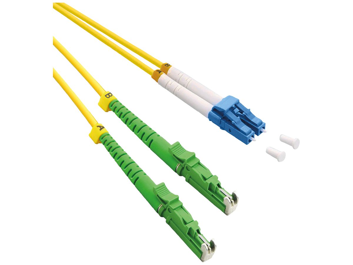 Patchkabel LWL ROLINE 2×OS2 LSH-APC/LC LSZH gelb 10m