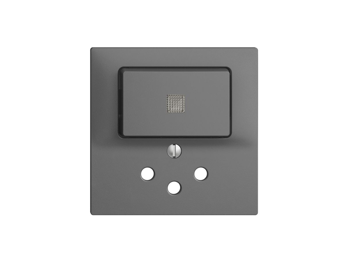 Frontset 60×60mm EDIZIOdue dunkelgrau T12 mit Linse für Kleinkombi