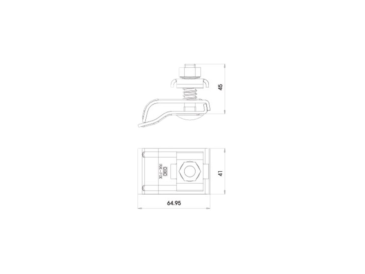 Rinnenklemme Bettermann mit Feder 2×8/2×6mm, V2A, 1.4301