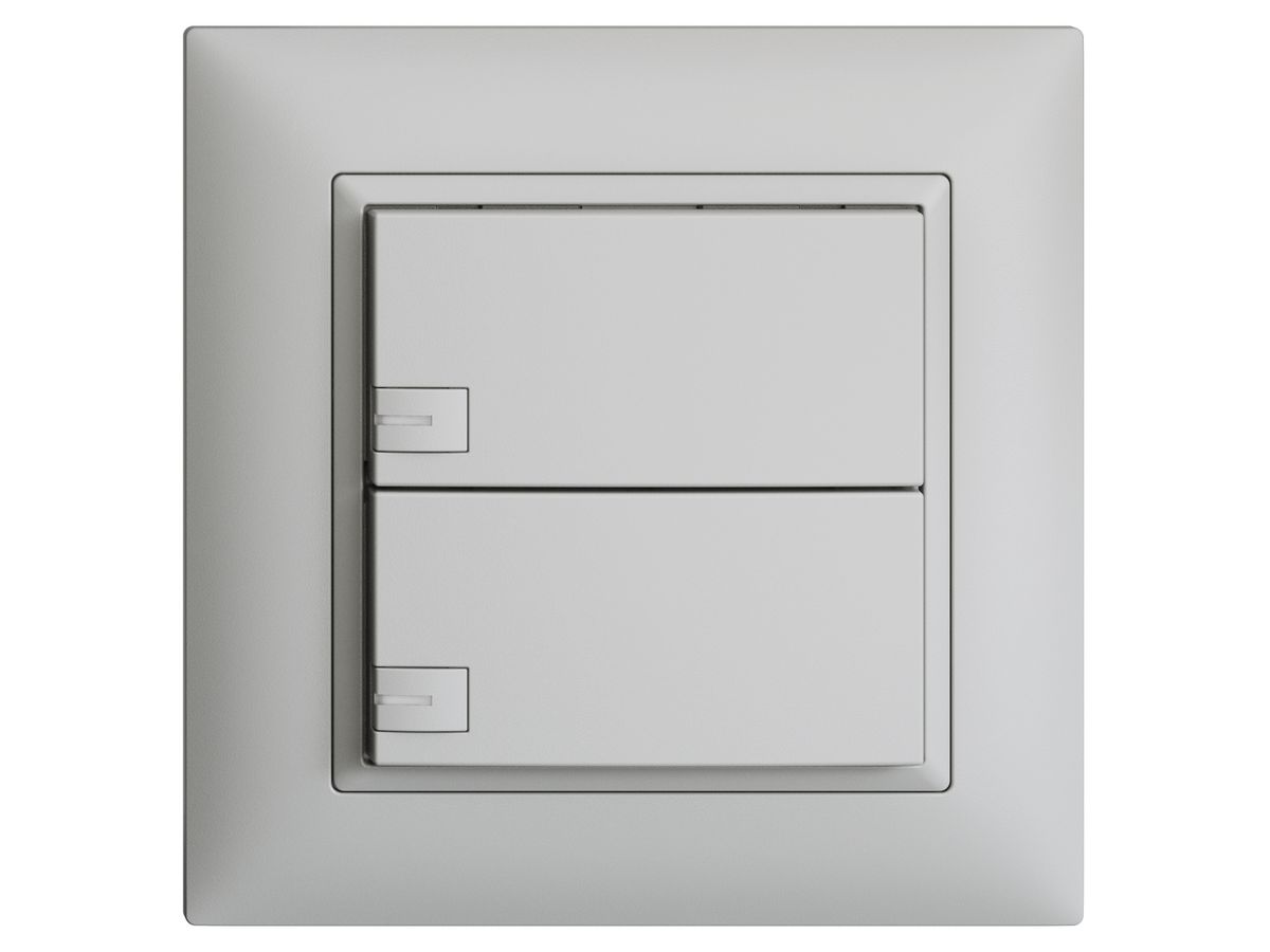 UP-KNX-Taster RGB EDUE FMI, 250mW, m.RGB-LED, 2×Taste, 1×Tastenb., hgu