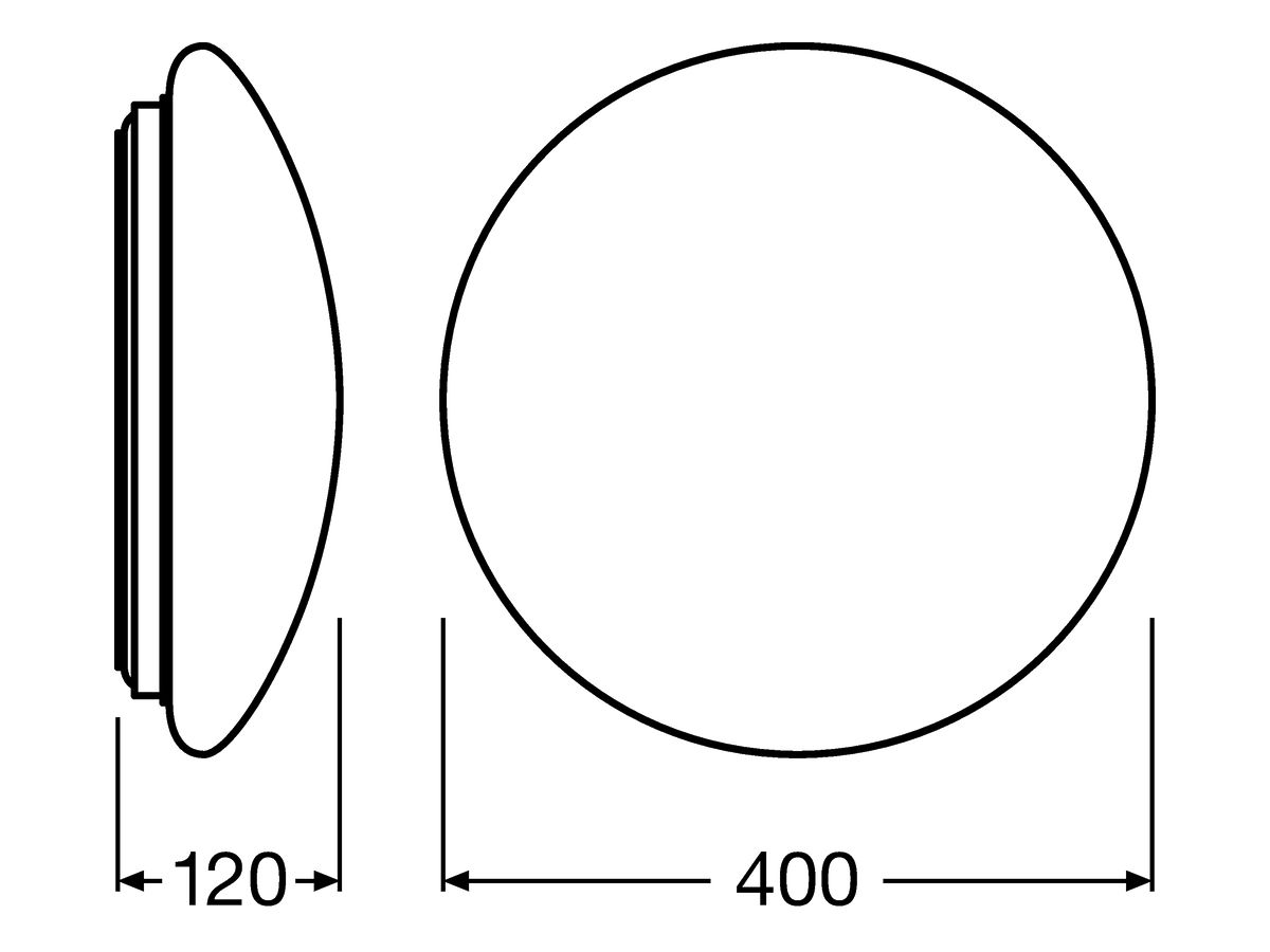 LED-Decken-/Wandleuchte SURFACE CIRCULAR 400 SENSOR 24W 1920lm 840 IP44/IP20 ws