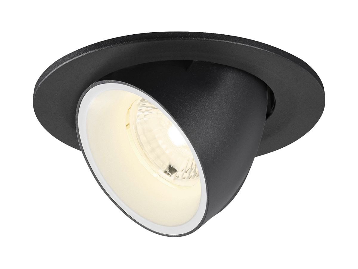 LED-Downlight SLV NUMINOS GIMBLE S 6.7W 1050lm 4000K MB DA Ø100×70 schwarz/weiss
