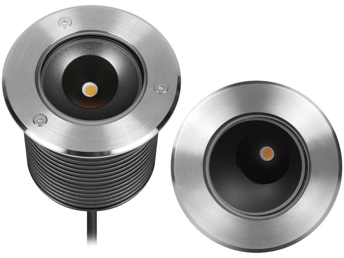 EB-LED-Bodenleuchte THUNDER 230V 15W 640lm 2700K IP67 schwarz/edelstahl