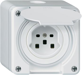AP-Steckdose robusto Typ 25 weiss