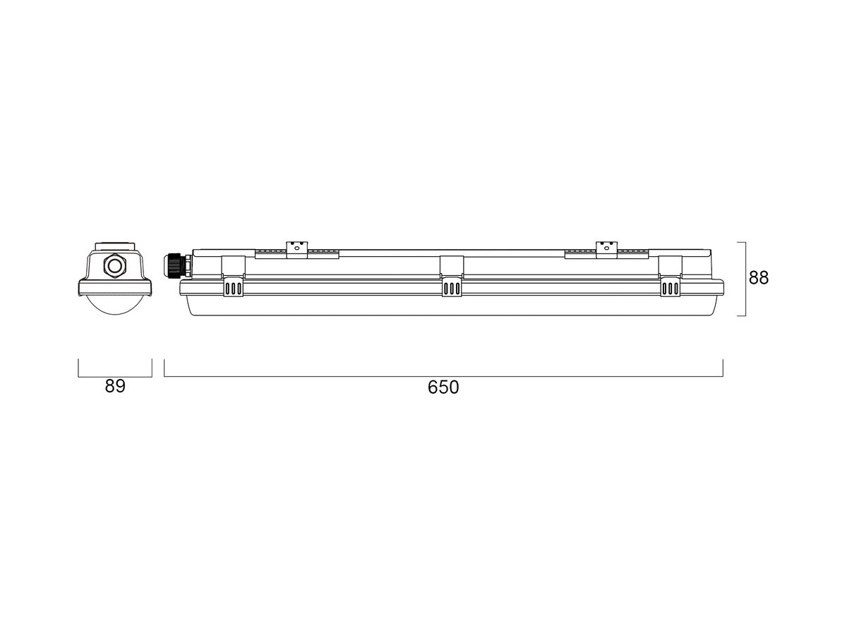 LED-Feuchtraumleuchte Sylvania Resisto 15W 1400…2600lm 4000K IP66 650mm grau