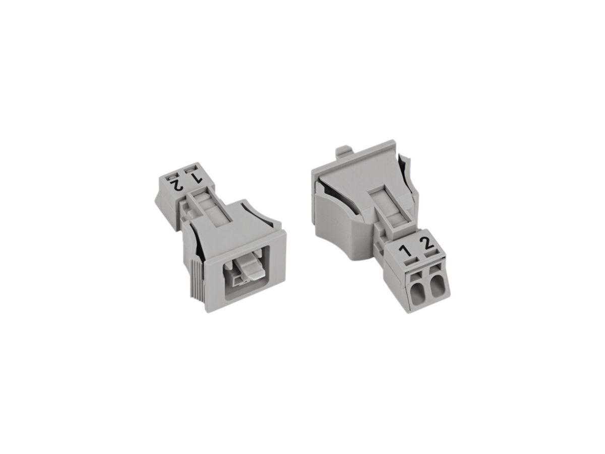 Buchse WAGO 2L 0.25…1.5mm² grau Codierung B 16A 250V Snap-In