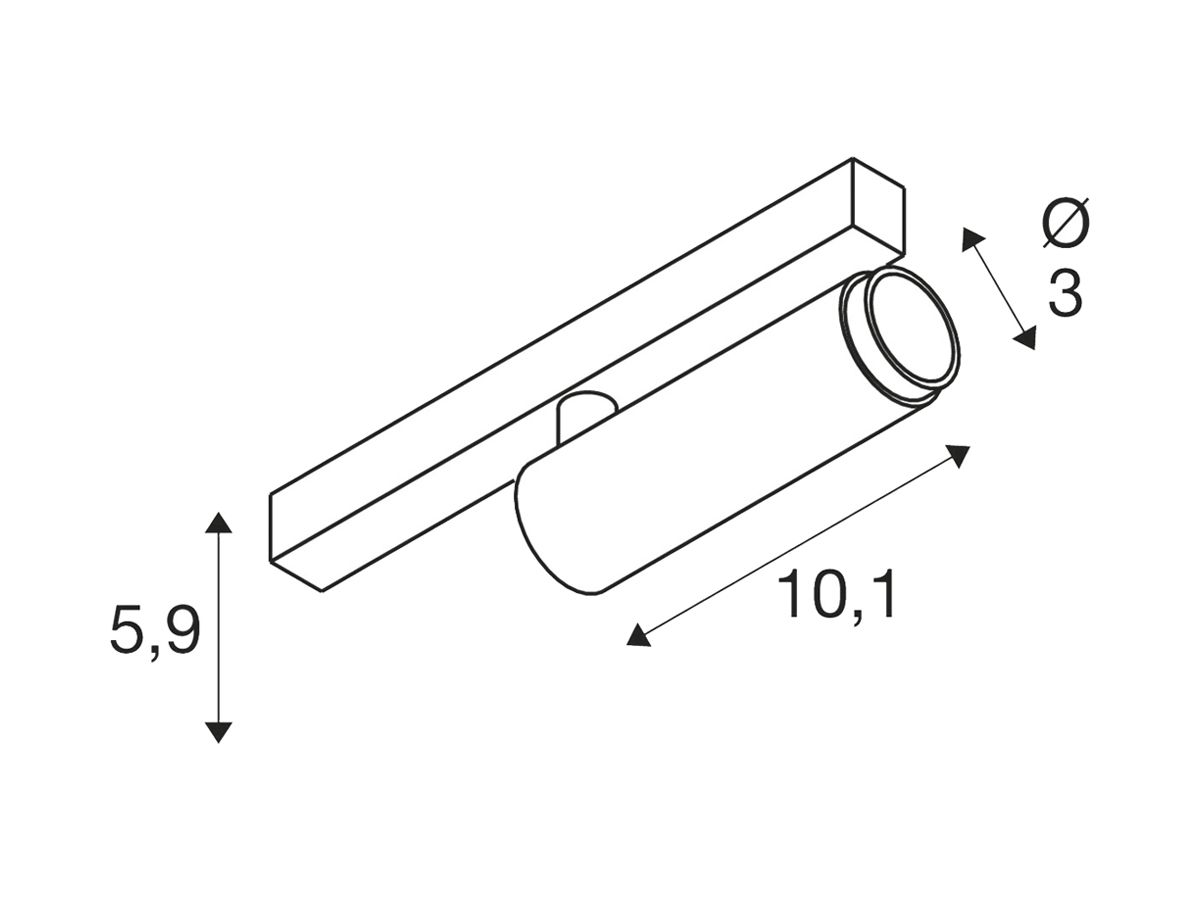 LED-Spot SLV GRIP S 1×9.8W 530lm 927 29° DALI 48V AD Ø30×101mm weiss