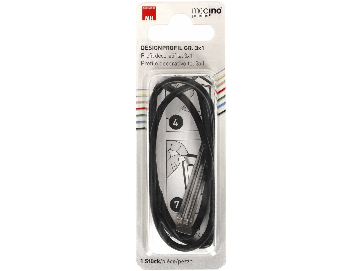 Designprofil MH priamos, Gr.3×1, schwarz RAL 9017