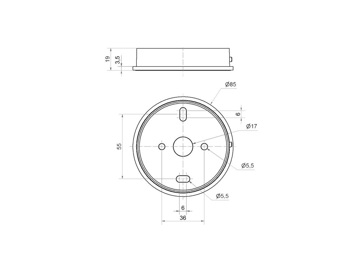 Adapter WERMA Midi BM, für Signalsäule, Bodenmontage, grau