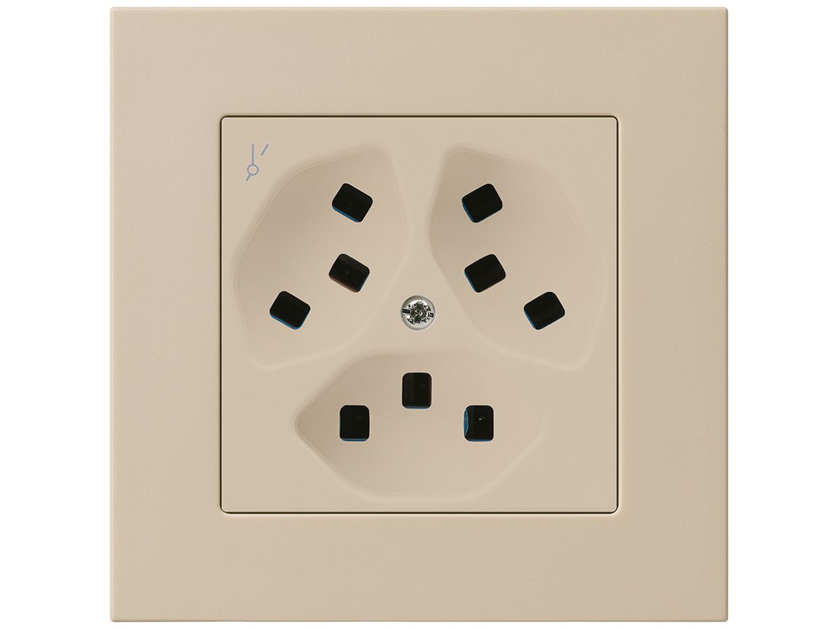 UP-Steckdose Hager kallysto.pro 3×T23 1×S C beige