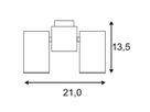 Decken-/Wandleuchte SLV ENOLA_B SPOT, 2×GU10 50W IP20 mattschwarz